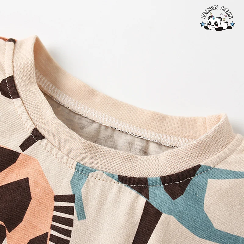 LEZONKIDS - Conjunto de Roupas de Meninos Personalizado Calções de Animais de Desenho Animado e Camiseta de Duas Peças para Meninos